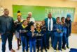 An image of Wonderboom Primary School learners as they received a boost through a donation of more than 46 pairs of new school shoes.
