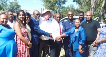 Image of Endumeni Mayor Mkhize, officials and staff of Dundee Secondary upon the occasion of the release of the matric results 2025.