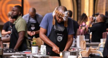 A picture of Newcastle's Simele Shange on MasterChef South Africa Season 6.