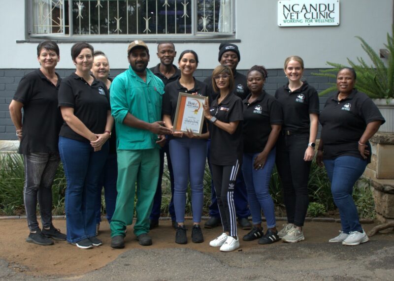 A group of people receiving a certificate from a Caxton Employee.