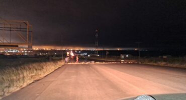 A photo of KwaMathukuza Road while protestors were preparing to protest in Newcastle.