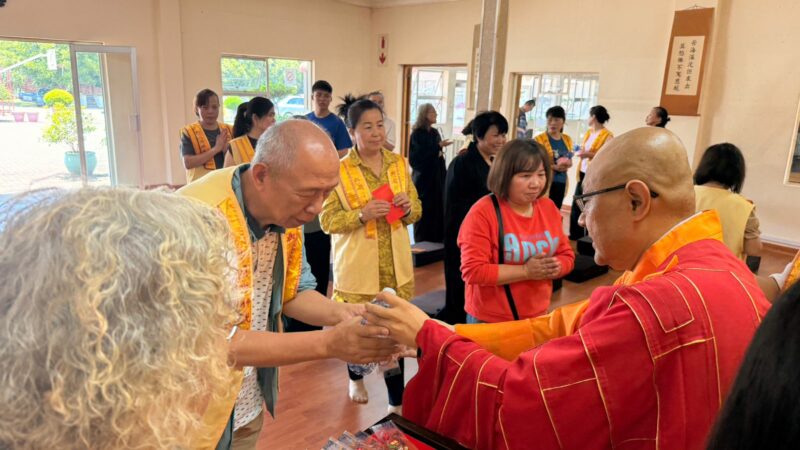 Buddhist Monks pictured in the Buddhist Temple in Newcastle during the Thousand Buddhas Repentance Service.