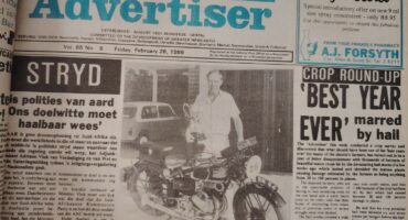 The Newcastle Advertiser 1986 front page.