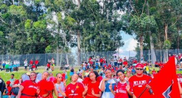 An image of the overall winners (red team) at the Vryheid Comprehensive inter-house sports day recently held at Cecil Emmett sports fields.