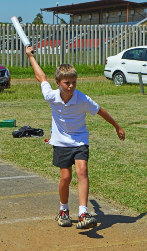 A single Jukskei player out on the field.