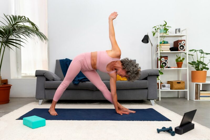 side-view-woman-exercising-home