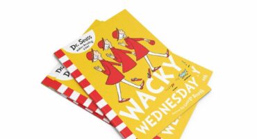 The cover of a children's book about a boy and crazy things. There is a shoe with wings on the cover, with a blond boy looking at it with wide eyes and an open mouth.