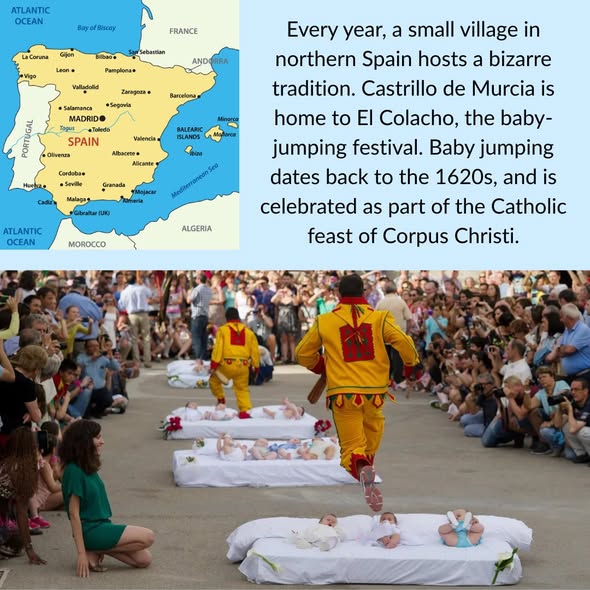 Wacky Wednesday: Devils jump over babies in Spain