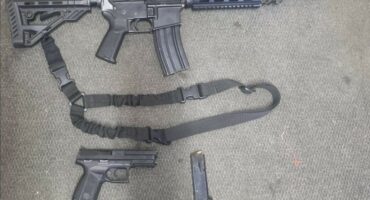 Image of firearms, a rifle and pistol.