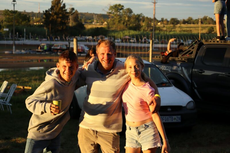 Spectators at the oval track.