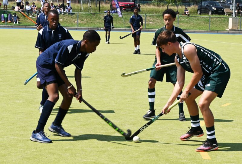 A photo of male hockey players at the St Dominics boys' hockey pre-season tournament.