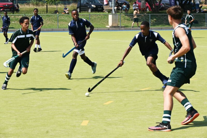 A photo of male hockey players at the St Dominics boys' hockey pre-season tournament.