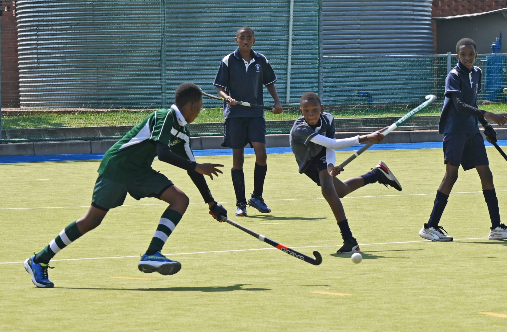 A photo of male hockey players at the St Dominics boys' hockey pre-season tournament.
