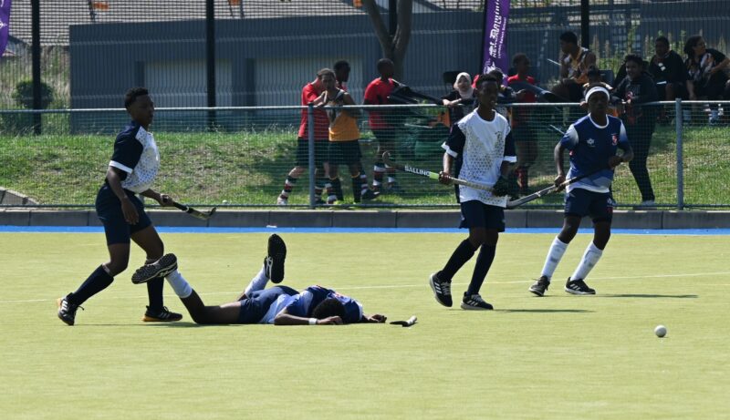 A photo of male hockey players at the St Dominics boys' hockey pre-season tournament.