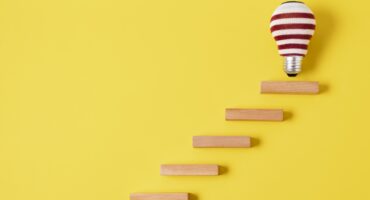 A concept idea with a light bulb.