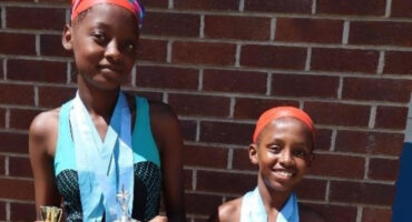 An image of Melokuhle Mlambo and John-Egore Bufore as they won at the Nardini Convent School swimming gala for 2026.