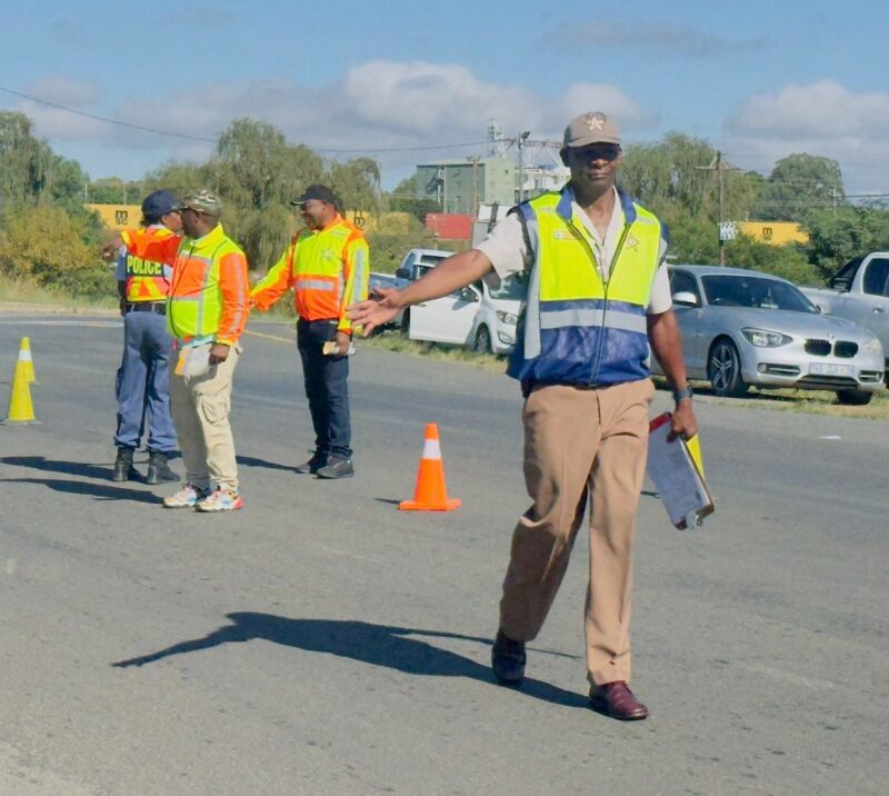 Various law enforcement agencies are photographed during an Easter weekend road block operation in Dannhauser.