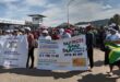 An image of AbaQulusi residents holding placards during a march against illegal immigrants, crime and compliance in the Vryheid CBD.