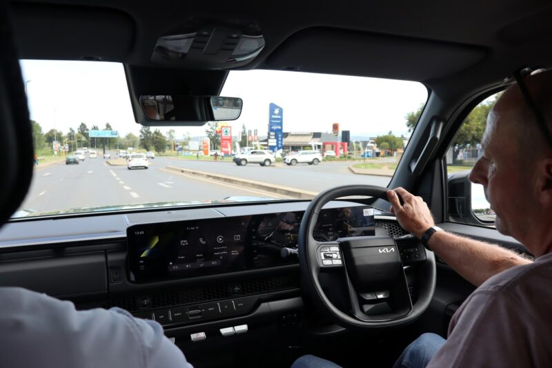 The interior of the Kia Tasman bakkie.
