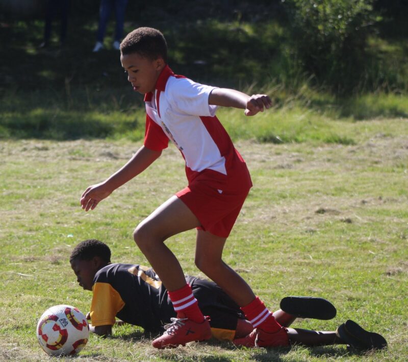 Young soccer players photographed in action during a soccer tournament in Newcastle.