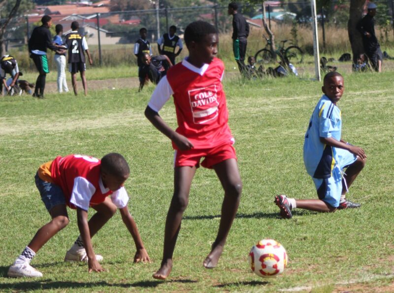 Young soccer players photographed in action during a soccer tournament in Newcastle.
