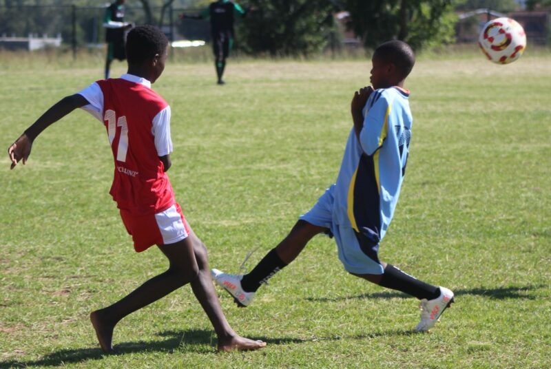 Young soccer players photographed in action during a soccer tournament in Newcastle.