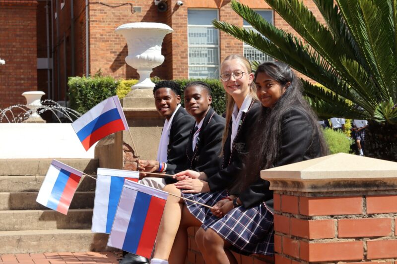 St Dominics Newcastle student leadership awaiting Ambassador Ambarov.