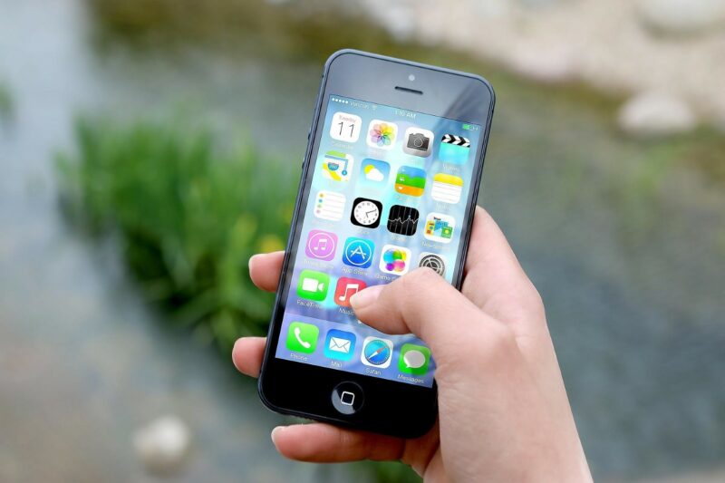 The homescreen of an iPhone.