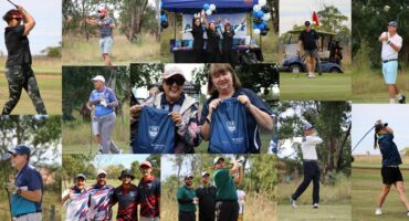 Golfers play and celebrate at festive charity golf day