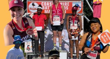 Image of different runners on a collage photo.