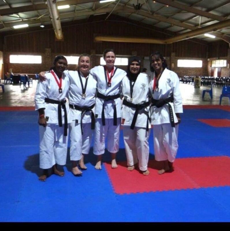 5 Women at the SA JKA Provincials at the Farmers Hall in Newcastle.