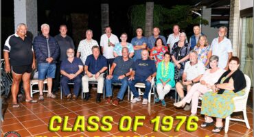 A group photo of Newcastle High School's Class of 1976 during their 50 year high school reunion.