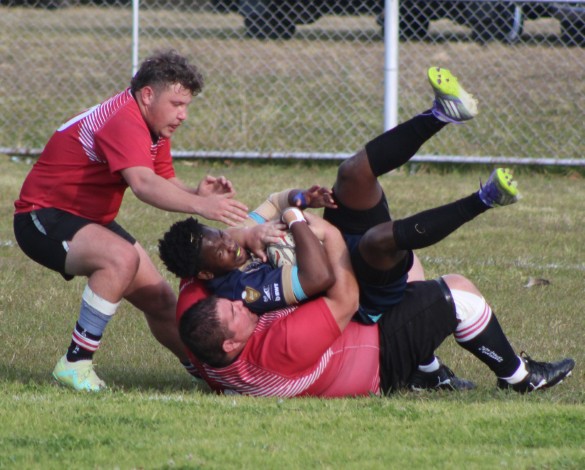 A photo of the Newcastle Boschpick Highlanders playing against Nelspruit Rugby Club.