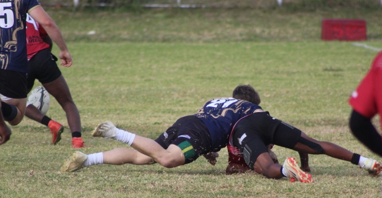 A photo of the Newcastle Boschpick Highlanders playing against Nelspruit Rugby Club.