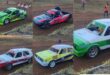 A collage of images of the Oval Track vehicles pictured at the Northern Natal Motor Sport Oval Track in Newcastle.
