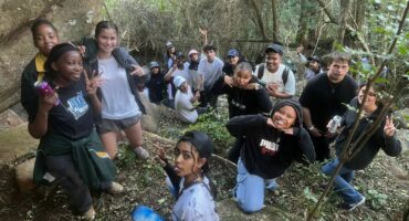 Image of learners at a hidden cave.