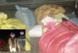 Two photos: One of several bags of maize meal found on a bakkie and the sencond photo is of three people who are being arrested. Their faces are covered with a Ithemba Security Logo.