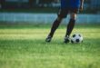 Soccer player action on the stadium