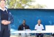 National SPCA liaison manager Tertia Woest addressing the crisis meeting, watched by committee member Byron Pillay, SPCA inspector Mel van der Westhuizen and National SPCA liaison officer Marian Channon.