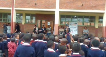 An image of pupils from Bhekuzulu Primary School. The school raised awareness on food safety after a learner found a white pill inside a packet of snacks.