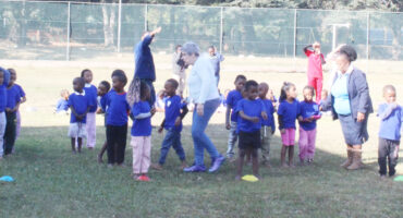 Photo of children at athletics meeting in Dundee.