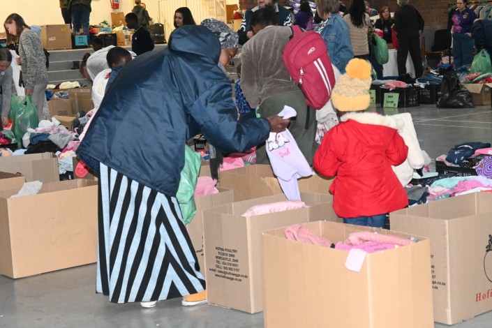 A photo taken of the less fortunate during the Newcastle Lions Warmer Winter Project.