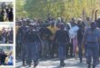 Several photographs in a collage format of a Tvet Student March taking place in Newcastle.
