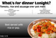 A recipe poster showing a pot of food. Also on the poster is bold black and grey text which is the recipes details.