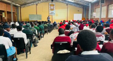 An image of grade 12 learners from 11 local schools at Vryheid Comprehensive Secondary School attending the Tourism Cross-Day Revision Programme.
