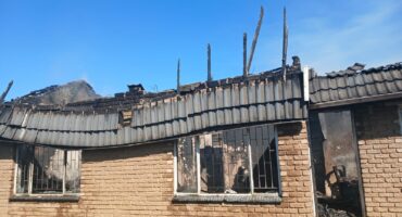 An image of a house in Bhekuzulu that was destroyed by fire last week. The khanyile family seeks assistance to rebuild their family house.