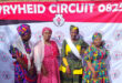 An image of four ladies from Mondlo Methodist Church wearing their traditional African attires at the Pentecost and Africa Day celebration.