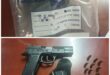 Image of a firearm and ammunition in a SAPS evidence bag.