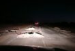 Image of obstacles on the R33 near Dundee after suset.