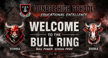 Image of a sign at Dundee High welcoming visitors to the sports ground.